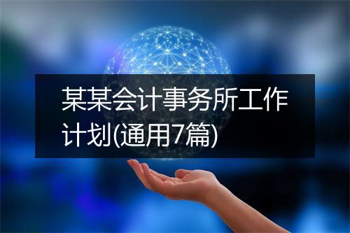 某某会计事务所工作计划(通用7篇)