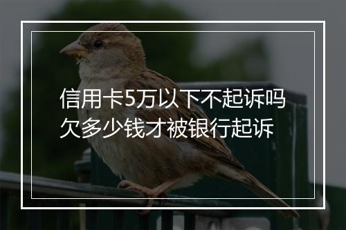信用卡5万以下不起诉吗欠多少钱才被银行起诉
