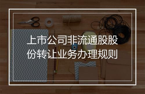上市公司非流通股股份转让业务办理规则