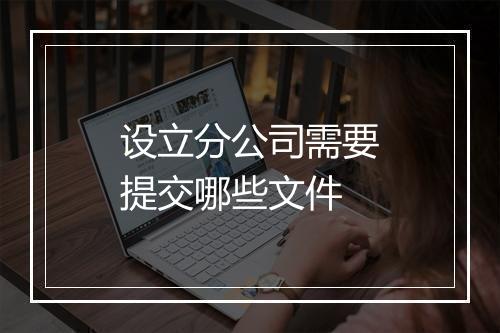 设立分公司需要提交哪些文件