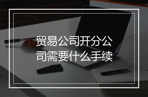 贸易公司开分公司需要什么手续