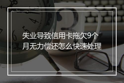 失业导致信用卡拖欠9个月无力偿还怎么快速处理