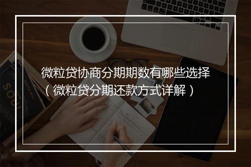 微粒贷协商分期期数有哪些选择（微粒贷分期还款方式详解）