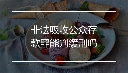 非法吸收公众存款罪能判缓刑吗