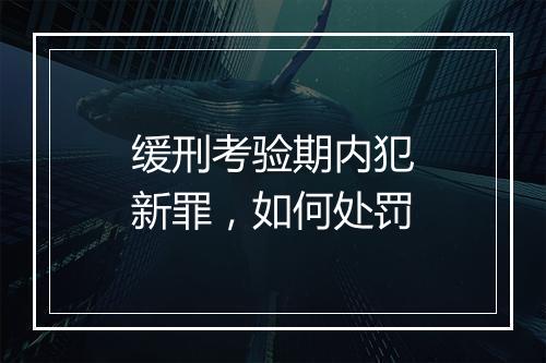 缓刑考验期内犯新罪，如何处罚