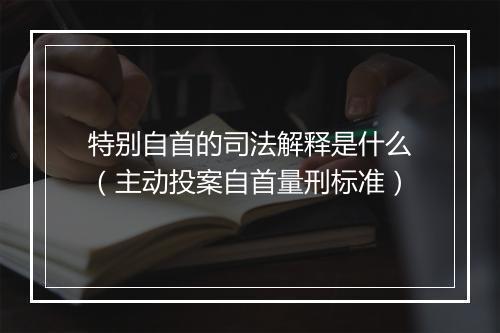 特别自首的司法解释是什么（主动投案自首量刑标准）