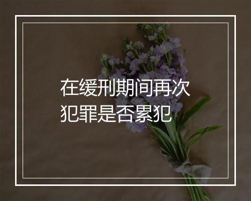 在缓刑期间再次犯罪是否累犯