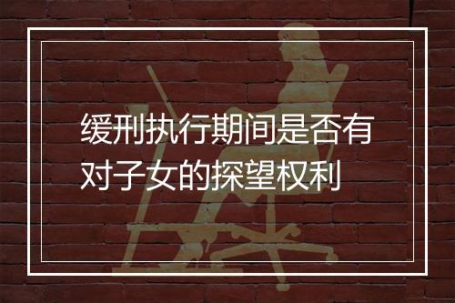 缓刑执行期间是否有对子女的探望权利