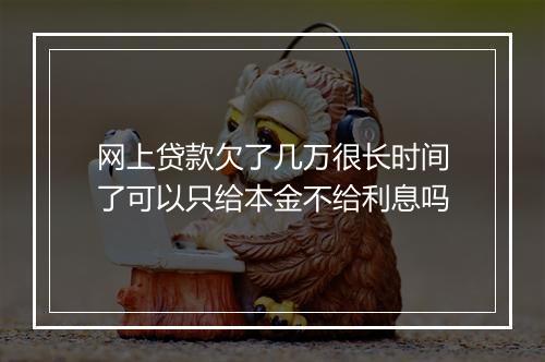 网上贷款欠了几万很长时间了可以只给本金不给利息吗