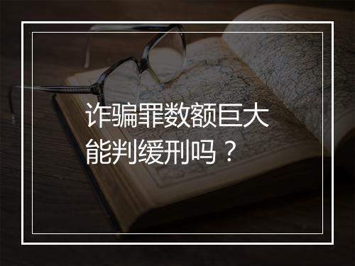 诈骗罪数额巨大能判缓刑吗？