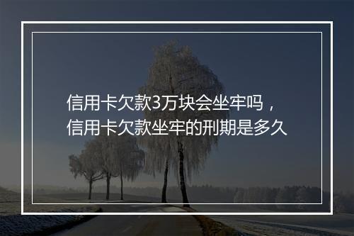 信用卡欠款3万块会坐牢吗，信用卡欠款坐牢的刑期是多久