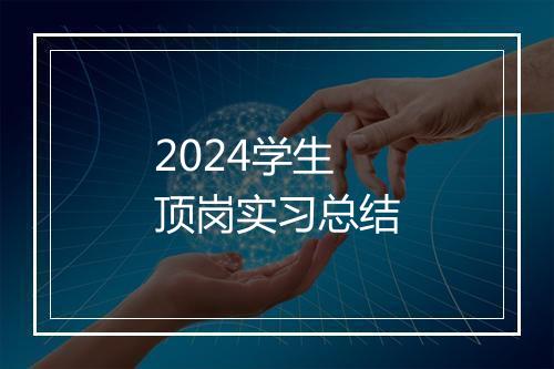 2024学生顶岗实习总结