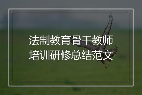 法制教育骨干教师培训研修总结范文
