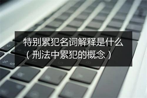 特别累犯名词解释是什么（刑法中累犯的概念）