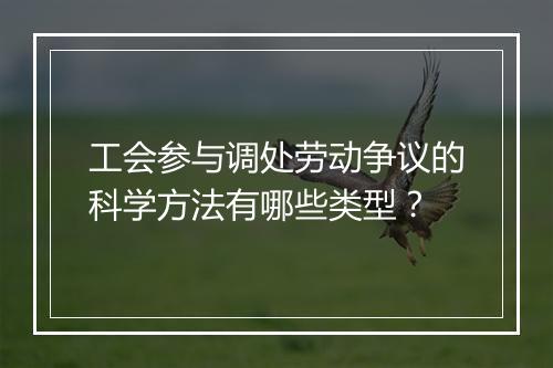 工会参与调处劳动争议的科学方法有哪些类型？
