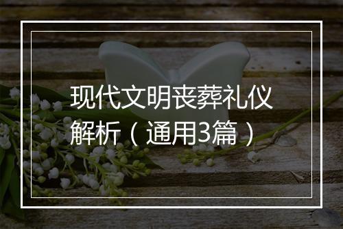 现代文明丧葬礼仪解析（通用3篇）