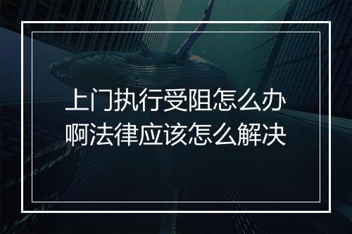 上门执行受阻怎么办啊法律应该怎么解决