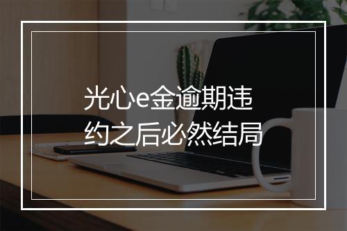 光心e金逾期违约之后必然结局