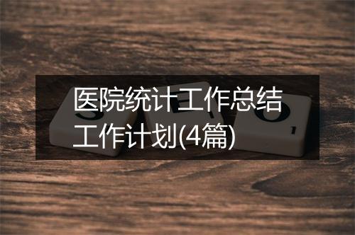 医院统计工作总结工作计划(4篇)