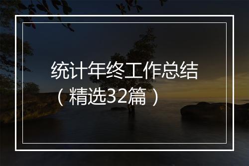 统计年终工作总结（精选32篇）