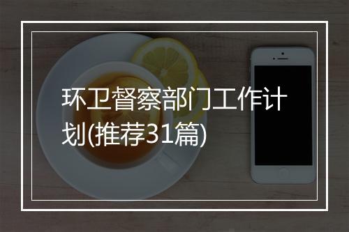 环卫督察部门工作计划(推荐31篇)