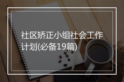 社区矫正小组社会工作计划(必备19篇)