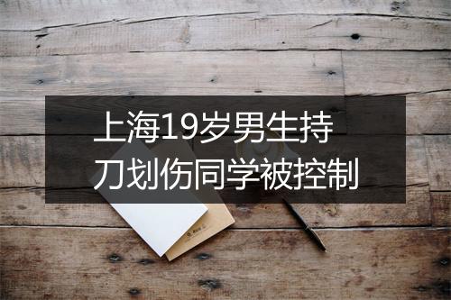 上海19岁男生持刀划伤同学被控制