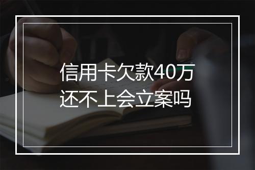信用卡欠款40万还不上会立案吗
