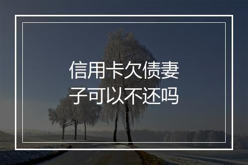 信用卡欠债妻子可以不还吗