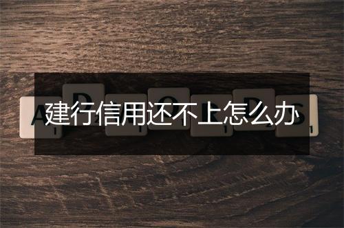 建行信用还不上怎么办