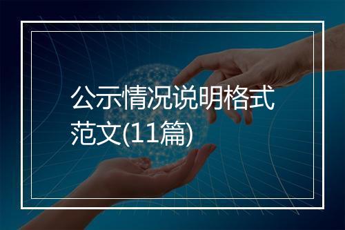 公示情况说明格式范文(11篇)