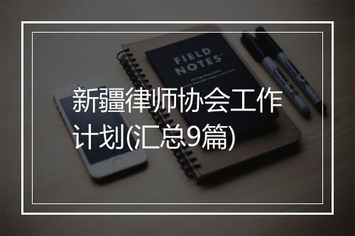 新疆律师协会工作计划(汇总9篇)