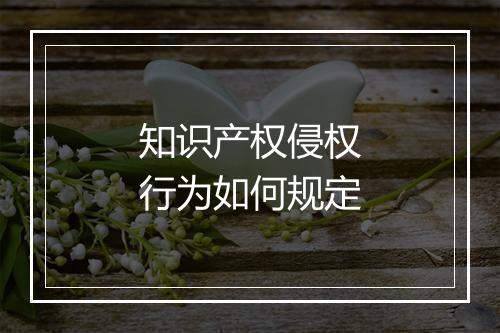 知识产权侵权行为如何规定