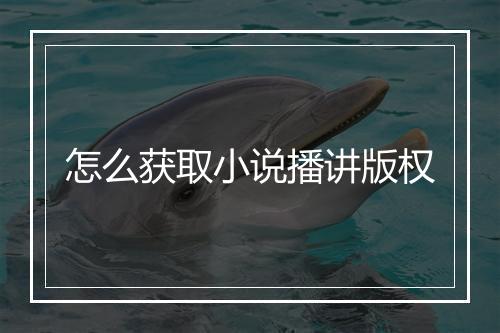 怎么获取小说播讲版权