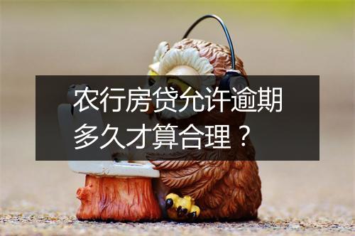农行房贷允许逾期多久才算合理？
