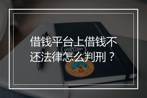 借钱平台上借钱不还法律怎么判刑？