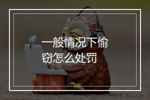 一般情况下偷窃怎么处罚