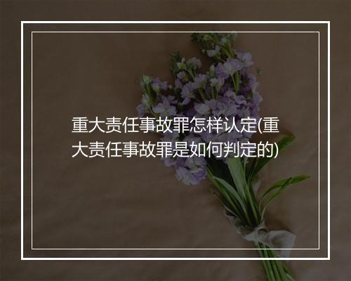 重大责任事故罪怎样认定(重大责任事故罪是如何判定的)