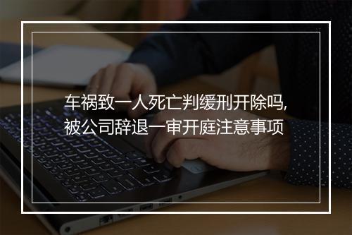 车祸致一人死亡判缓刑开除吗,被公司辞退一审开庭注意事项