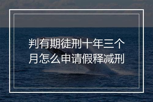 判有期徒刑十年三个月怎么申请假释减刑