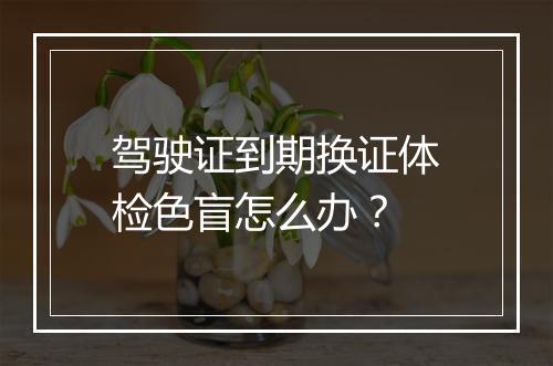 驾驶证到期换证体检色盲怎么办？