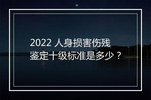 2022 人身损害伤残鉴定十级标准是多少？