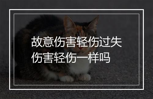 故意伤害轻伤过失伤害轻伤一样吗