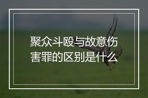 聚众斗殴与故意伤害罪的区别是什么