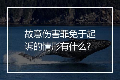 故意伤害罪免于起诉的情形有什么?