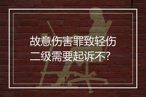 故意伤害罪致轻伤二级需要起诉不?