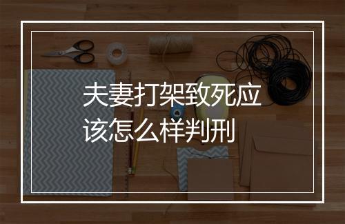 夫妻打架致死应该怎么样判刑