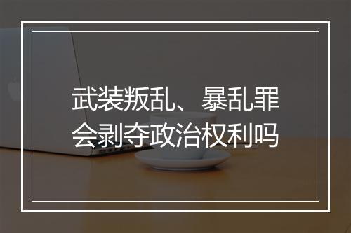 武装叛乱、暴乱罪会剥夺政治权利吗