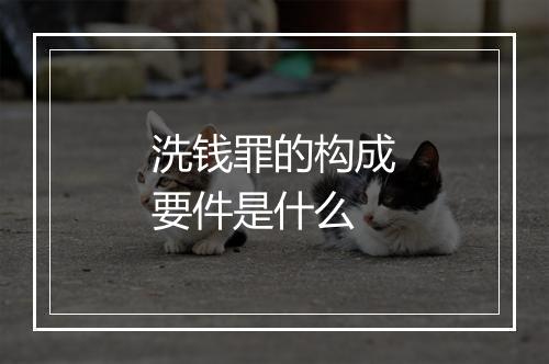 洗钱罪的构成要件是什么
