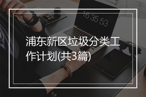 浦东新区垃圾分类工作计划(共3篇)